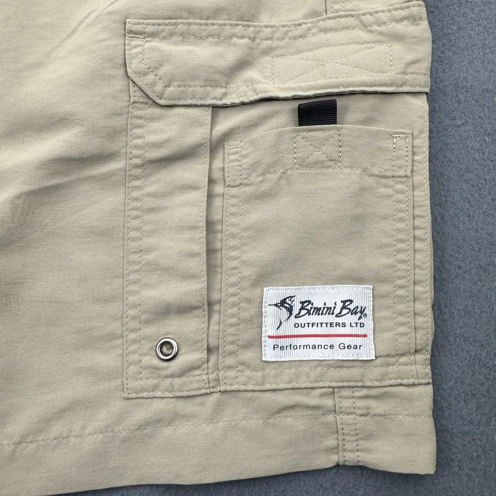 BIMINI BAY OUTFITTERS LTD Mens‎ Cargo Performance gear shorts KHAKI - 44W